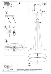 Sollux SL.0799 - Luster na sajli SKALA 5xE27/60W/230V pr. 60 cm bijela