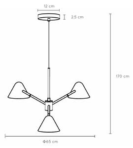 Lucide 20415/15/30 - LED Prigušivi luster na sajli DEVON 3xLED/3W/230V crna