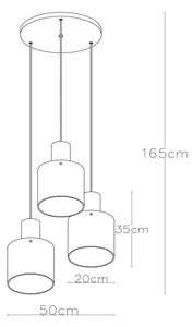 Lucide 74405/13/62 - Luster na sajli TOLEDO 3xE27/40W/230V