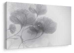 Slika rož v odtenkih sive (90x60 cm)