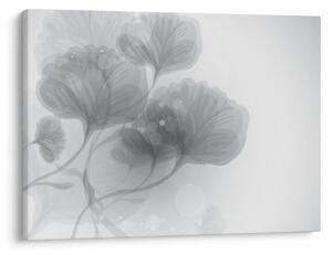 Slika rož v odtenkih sive (70x50 cm)