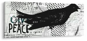 Slika - Ulična umetnost - ptica (120x50 cm)
