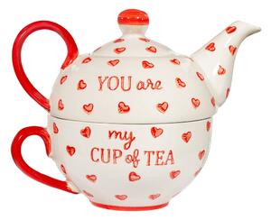 Crveni/bijeli keramički servis za čaj You are My Cup of Tea – Sass & Belle