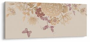 Slika - Vintage rože in metulji (120x50 cm)