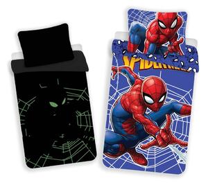 Crvena/plava pamučna dječja posteljina sa svjetlećim efektom za krevet za jednu osobu 140x200 cm Spider-man – Jerry Fabrics