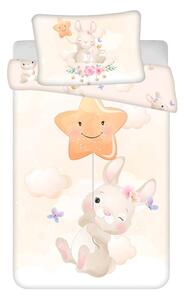 Žuta pamučna dječja posteljina za dječji krevetić 100x135 cm Bunny "Star" – Jerry Fabrics