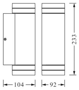 Ledvance - Vanjska zidna svjetiljka BEAM 2xGU10/35W/230V IP44