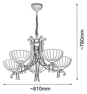 Amplex 8315 - Luster na lancu GRANADA 5xE27/10W/230V