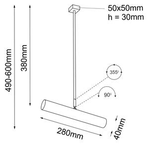 Shilo 2241 - Viseći luster YABU 1xGU10-MR11/15W/230V crna