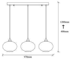 Luster na sajli SMOKED 3xE27/40W/230V