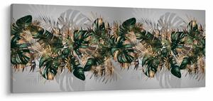 Slika - Zlato zeleni tropski listi (120x50 cm)