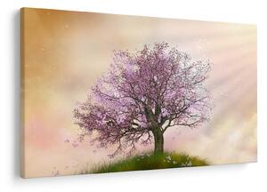 Podoba cvetočega drevesa na vrhu hriba (90x60 cm)