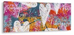 Slika - Srce na abstraktnem ozadju (120x50 cm)