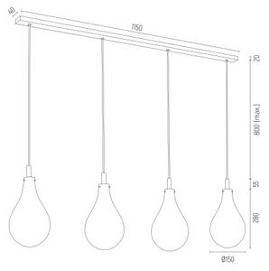 Argon 1741 - Luster na sajli OAKLAND 4xG9/6W/230V