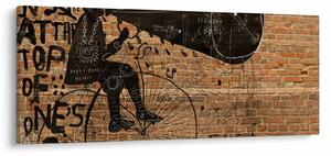 Slika - Moški na kolesu v slogu Banksyja (120x50 cm)
