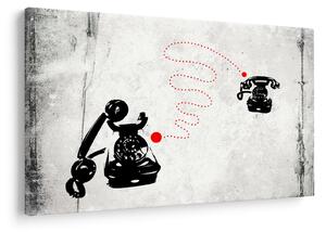 Slika - Telefonska risba v slogu Banksyja (90x60 cm)