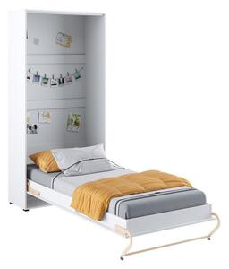 Zidni krevet Concept Pro Lenart AH109Jednostruki, Bijela, 90x200, Laminirani iveral, Basi a doghePodnice za krevet, 105x237x217cm