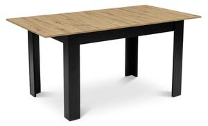 Proširivi blagovaonski stol MADO 120/160x80 cm, crna/dub artisan