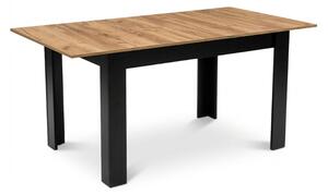 Podesivi blagovaonski stol MADO 120/160x80 cm, crna/hrast craft