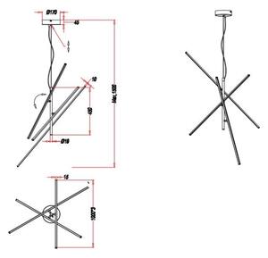 Trio - LED Prigušivi luster na sajli TIRIAC 3xLED/8,5W/230V bijela