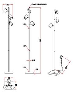 Trio - LED Prigušiva podna lampa LAGOS 3xLED/4,7W/230V