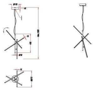 Trio - LED Prigušivi luster na sajli TIRIAC 3xLED/7,5W/230V