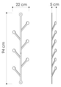 Zidna vješalica PONPON 94x22 cm crna