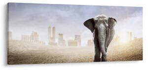 Slika - Sloni v velikem mestu (120x50 cm)