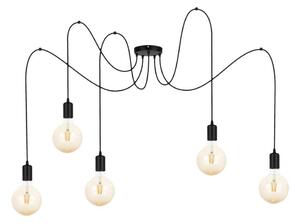 Luster na sajli MIROS 5xE27/60W/230V pauk crna