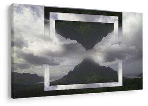 Slika - Gore na Islandiji, geometrijski kolaž (90x60 cm)