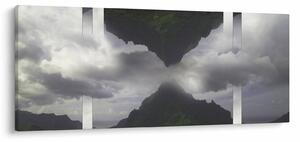 Slika - Gore na Islandiji, geometrijski kolaž (120x50 cm)