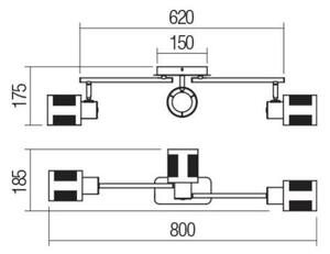 Redo 04-521 - Nadgradni luster BASKET 3xE27/42W/230V bronca