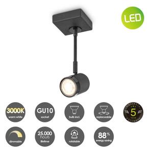 LED Prigušiva reflektorska svjetiljka MANU 1xGU10/5,8W/230V crna