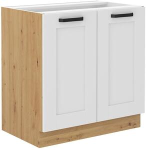 Zondo.hr Donji kuhinjski ormarić Lucid 80 D 2F BB (korpus: hrast artisan + front: mdf bijela). 1134603