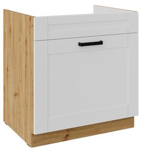 Zondo.hr Donji kuhinjski ormarić ispod sudopera Lucid 80 ZL 1S BB (korpus: hrast artisan + front: mdf bijela). 1134602