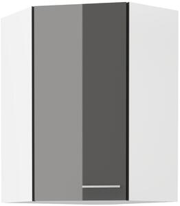Zondo.hr Gornji kutni kuhinjski ormarić Lavera 60x60 GN-90 1F (45°) (korpus: bijela + front: sivi sjaj). 1134583
