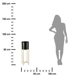 Stalak za cvijeće 75x17 cm crna/zlatna