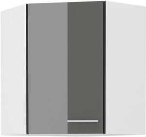 Zondo.hr Gornji kutni kuhinjski ormarić Lavera 60x60 GN-72 1F (45°) (korpus: bijela + front: sivi sjaj). 1134582