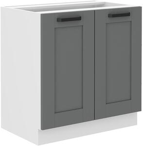 Zondo.hr Donji kuhinjski ormarić Lucid 80 D 2F BB (korpus: bijela + front: mdf dustgrey). 1134716