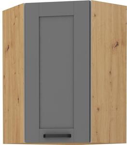 Zondo.hr Gornji kutni kuhinjski ormarić Lucid 60x60 GN-90 1F (45°) (korpus: hrast artisan + front: mdf dustgrey). Akcija -6%. 1134755