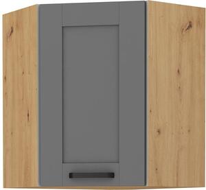 Zondo.hr Gornji kutni kuhinjski ormarić Lucid 60x60 GN-72 1F (45°) (korpus: hrast artisan + front: mdf dustgrey). 1134754