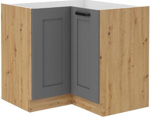 Zondo.hr Donji kutni kuhinjski ormarić Lucid 90x90 DN 2F BB (korpus: hrast artisan + front: mdf dustgrey). 1134749