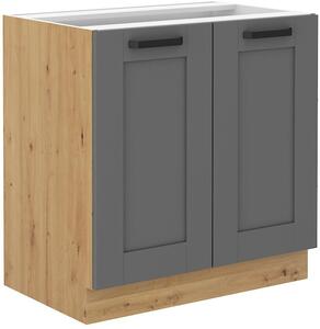 Zondo.hr Donji kuhinjski ormarić Lucid 80 D 2F BB (korpus: hrast artisan + front: mdf dustgrey). 1134744