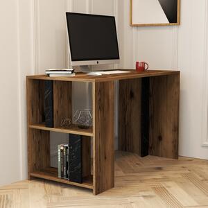 Studijski stol, Lima - Walnut, Black Marble