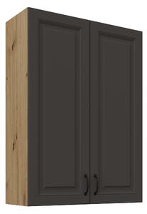 Zondo.hr Gornji kuhinjski ormarić Sheila 80 G 108 2F (korpus: hrast artisan + front: grafit). 1134898