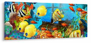 Slika - Barvit koralni greben (120x50 cm)