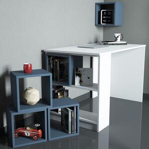 Studijski stol i policu za knjige, Box - White, Blue