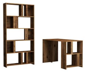 Studijski stol i policu za knjige, Lima - Walnut