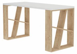 Radni stol, Bijela boja hrast, Honey - White, Oak