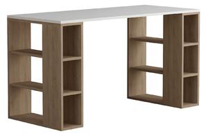 Radni stol, Bijela boja hrast, Colmar - White, Oak